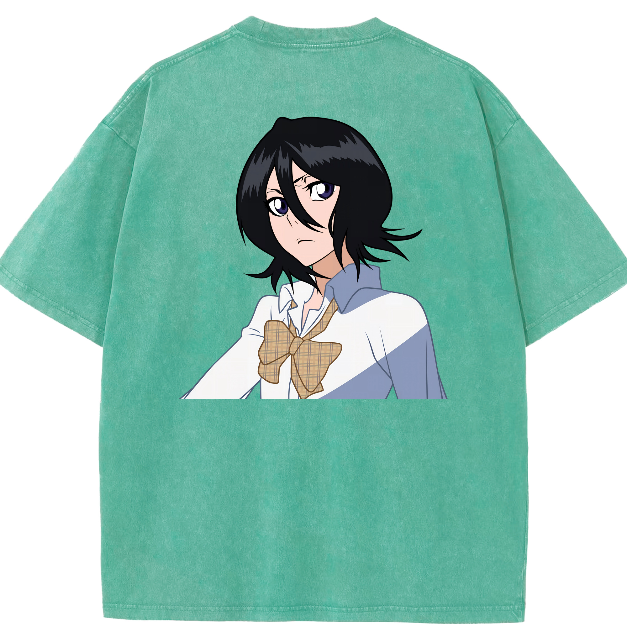 （画像用） ブリーチ 朽木ルキア BLEACH Kuchiki Rukia 綿100% ヴィンテージ風 半袖Tシャツ（背面プリント）